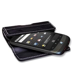 QuickFlipCase for Google's Nexus One Phone, Grantwood Technology's Premium Leather Horizontal Flip Case (Black)