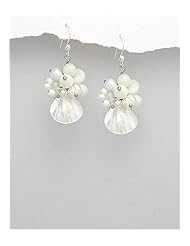 Mother of Pearl Earrings In Zinc