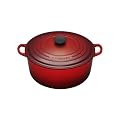 Le Creuset Cast Iron Round Casserole, Cerise, 20 cm