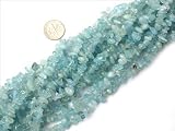7-8mm Gemstone Aquamarine chips beads strand 34"