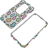 Rhinestones Protector Case for HTC EVO 3D, Rainbow Leopard Full Diamond