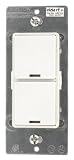 Leviton VRCS2-MRZ Vizia RF + 2-Button Scene Controller with Switches for Multi-Location Scene Control, White/Ivory/Light Almond