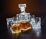 Italian Made Circleware Excalibur 5pc Whiskey Decanter Set