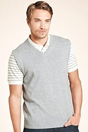 2" Longer Blue Harbour Pure Cotton V-Neck Slipover