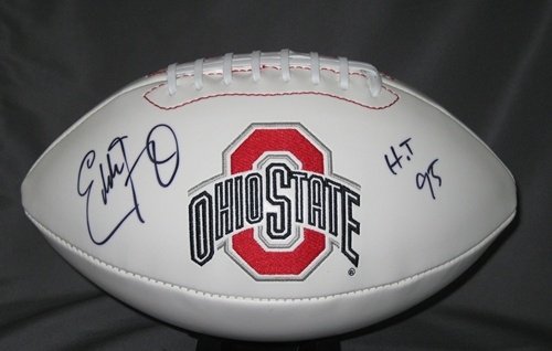 Eddie George Autographed/Hand Signed Ohio State Buckeyes Logo Football