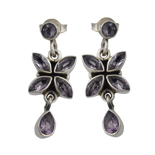 Zum Geburtstag Amethyst Mädchen 925 Ohrringe 2,54 cm