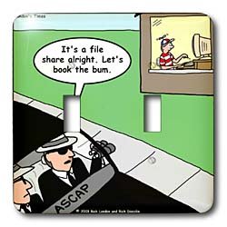 Londons Times Funny Society Cartoons - Illegal Downloading of Music - Light Switch Covers - double toggle switch