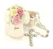 June Birthstone Porcelain Rosary Cross Keepsake Box #32106