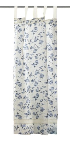 Home Fashion 43726-106 Fertigschal mit Schlaufen Landhaus Bl&uuml;mchen / Dekostoff 75 x 50 cm