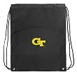 Georgia Tech Backpack Bag Drawstring Cinch Black Yellow Jackets Logo Draw String Back Pack - A Great Gift for Boys Girls Students or Adults!