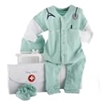 SAVE $0.49 - Baby Aspen "Big Dreamzzz" Baby M.D. Two-Piece Layette Set in "Doctor's Bag" Gift Box, Green $24.50