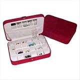 Renee 2.38" High Jewelry Travel Case in Ruby Red