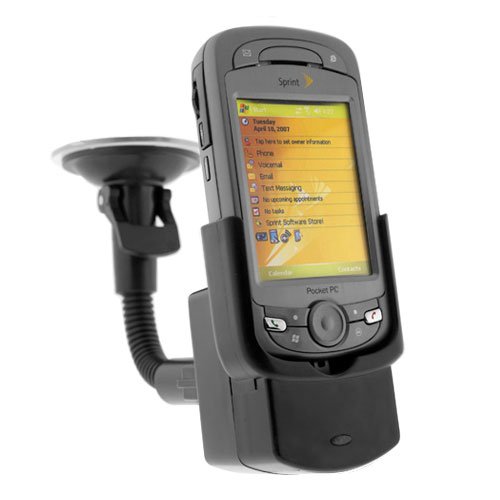 HTC Sprint Mogul, Verizon XV6800, Alltel PPC6800, Qwest Mogul PDA Smartphone Car Windshield Mount Holder with Charger