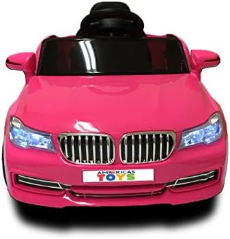 Riding On 12 V Battery Powered BMW Style Car For Kids Boys &amp; Girls Aged 1-4 Years With Remote Control, MP3 input, LED Lights &amp; Wheels, Opening Doors | Pink