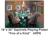 Arundale Squirrels Playing Poker Poster