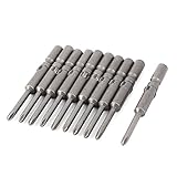 uxcell　プラスドライバービット　磁気ドライバー　ダブルエンド　滑り止め　１０個入り　メタル　シルバーグレー