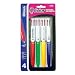 BAZIC Metal Clip 4-Color Pen 4 Per Pack ,Red/Blue/Black/Green (1746-24P)