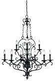 Eurofase 15981-011 Leah 9-Light Chandelier - Ancient Bronze Silver