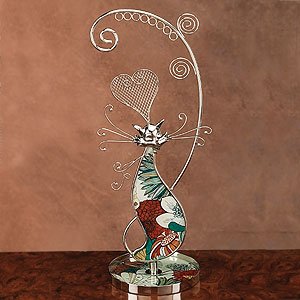 2012 Elegant Jewelry Holder - Gorgeous Rainbow Cat Design Earring Holder (13\