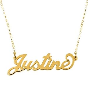 18k Gold Plate Personalized Name Necklace - Custom Made Any Name