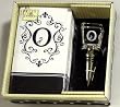 Gift Set of 30 Monogram Paper Guest Towels and 1 Monogram Glass Winestopper - O Gift Set of 30 Monogram Paper Guest Towels and 1 Monogram Glass Winestopper - O