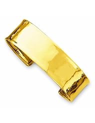 14K Gold 19mm Lightly Hammered Polished Bangle