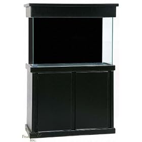 Clear-for-Life Rectangle 60 Gallon Acrylic Aquarium (Black) w/ ES Black MDF Stand & Canopy
