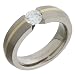 Titanium & 9ct Gold TI3248-7 CZ Tension Set Ring