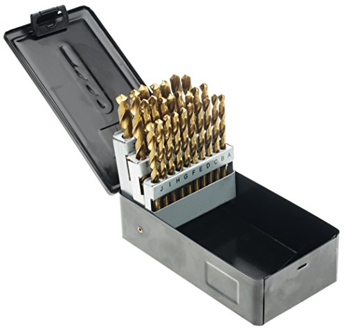 Grizzly G9755 TiN Coated Dril Length Bit Sets, 26-Piece Set