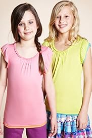 2 Pack Scoop Neck Plaited Frill Tops