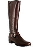 Alberto Fermani dark brown leather buckle zip detail boots