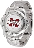Mississippi State University Bulldogs Men's Stainless Steel Logo Watch