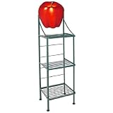 Grace Art/Silhoutte Hand Painted Bakers Rack, Sand, Apples Fruit Pattern