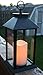 Decorative Black Lantern - LED Flickering Flameless Pillar Candle with 5 Hour Timer Included - Indoor/Outdoor Lantern - 13