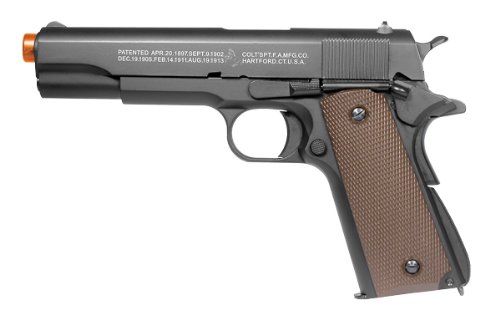 Colt SoftAir 1911 Gas Powered Pistol, Black/Brown 