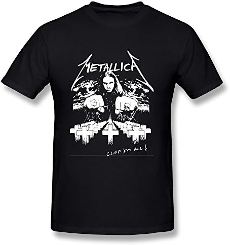 GOOOSO Men's Metallic Cliff Lee Burton White Logo Fashion T-shirt O-neck Black XL