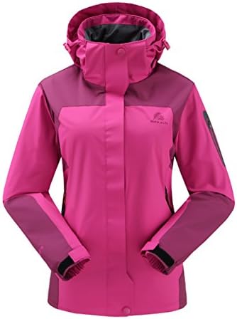 DZRDA Womens Outdoor Watertight Hiking Jacket hoodie Coat Rose Red XL