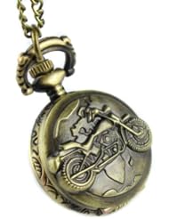 Youyoupifa Wholesale 5pcs/lot Embossed Motorcycle Bronze Alloy Quartz Pocket Watch(Unisex)