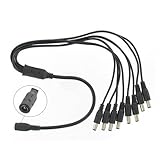 Female 2.1mm Jack to 8 Male 2.1mm Plugs CCTV Power Y Adapter