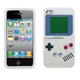 Nintendo Game Boy Gameboy Silicone Case White For iPhone 4 4G + XFISH LCD Cleaner keychain