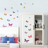 Colourful Butterflies - Mural - Wall Stickers Home Art Deco Wall Decals