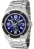 Men's Throttle Chronograph Blue Dial Black IP Bezel Stainless Steel