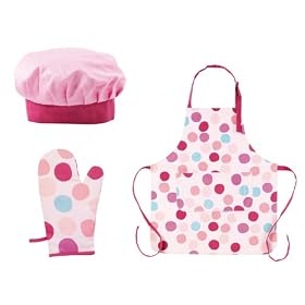 Ciroa Miniamo Cupcakes 3 Piece Chefs Set with Hat, Apron & Oven Mitt in a Acetate Display Pack