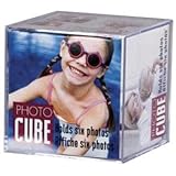 Lucite desktop cube photo frame for 6 photos sold in 2's - 3.5x3.5