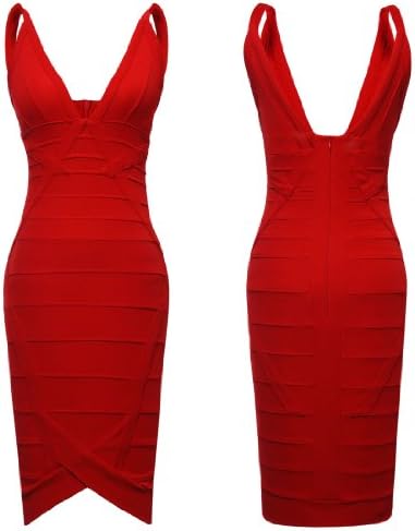 Women's Sexy Front/back Deep V Bodycon Bandage Dress