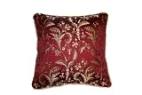 Luxury Damask 18" X 18" Decorative Cushion Cover - Burgundy