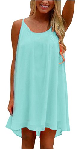 ReachMe Womens Summer Sexy Vibrant Color Chiffon Bathing Suit Cover Up(1 Mint L)