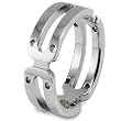 CLOSEOUT! Stainless Steel Ring With Cut Out Design
