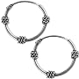 12mm Bali Hoop Earrings Sterling Silver