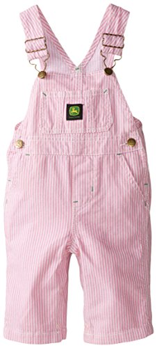 John Deere Baby-Girls Newborn Logo Overall Stripe